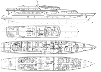 Cruising yacht for the Yenisei River