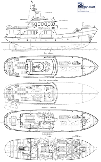 Trawler Yacht ST2807M. Deck plans