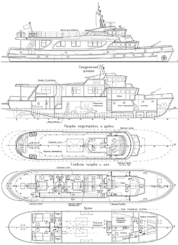 Речная яхта ST31G. План палуб