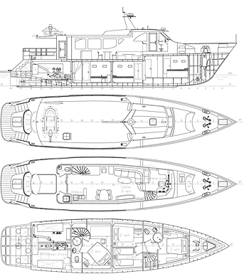 Motor yacht NAKHIMOV-20. Plans