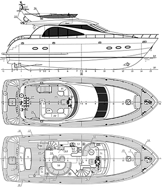 Моторная яхта Лотос-17. Планы палуб
