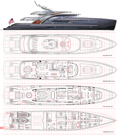 Мега-яхта проект PG50 - планы